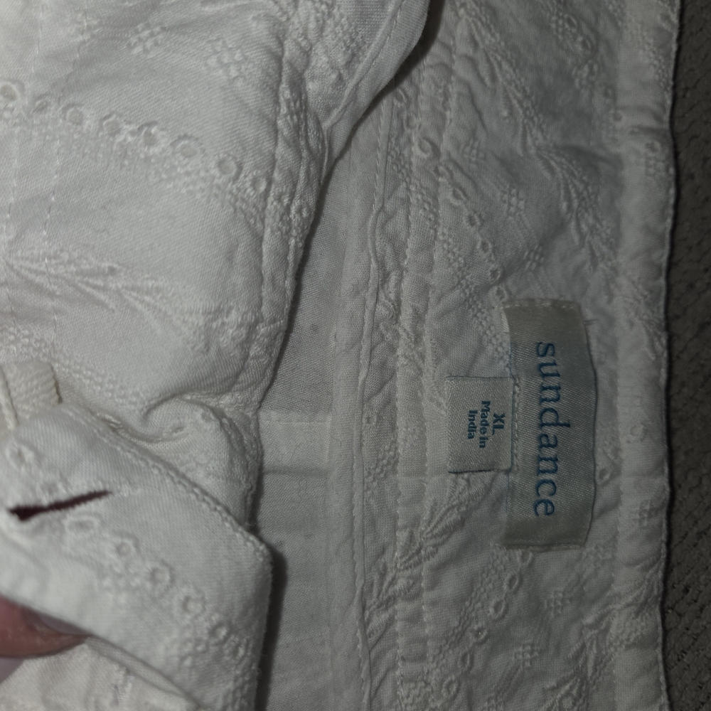 Sundance White Button-Front Drawstring Shorts - Picture 6 of 7